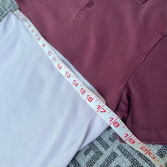 ASOS Short Sleeve Stretch Polo Shirt - Burgundy & Soft Pink - Large - Picture 6 of 8